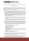 Vista preliminar de documento Aviso de Privacidad de Datos Personales 
