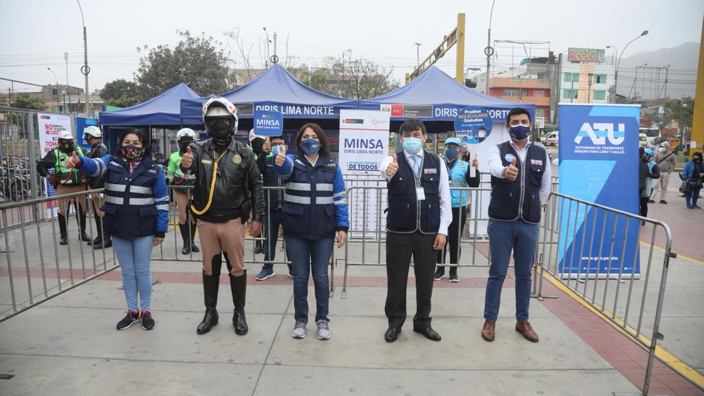 Minsa y ATU realizan campaña de descarte de la COVID-19 en estación Naranjal del Metropolitano