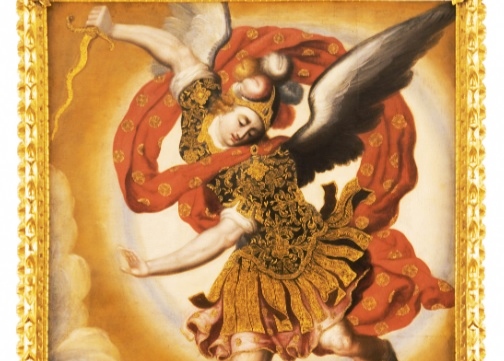 lienzo de la época virreinal, denominado “San Miguel Arcángel