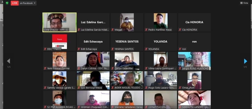 Ministerio de Cultura desarrolla clases virtuales de lenguas yanesha y ashaninka