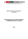 Vista preliminar de documento Programa Anual de Endeudamiento y Administración de la Deuda 2012
