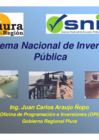 Vista preliminar de documento Sistema Nacional de Inversión Pública - SNIP. Eco. Juan Araujo - OPI - GORE Piura. Viernes 18 de Mayo.