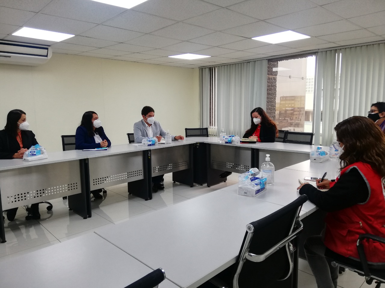 Reunión con el alcalde de Cajabamba