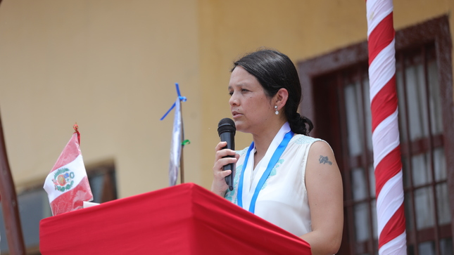 Ministra Anahí Durand en el homenaje a Manuela Sáenz