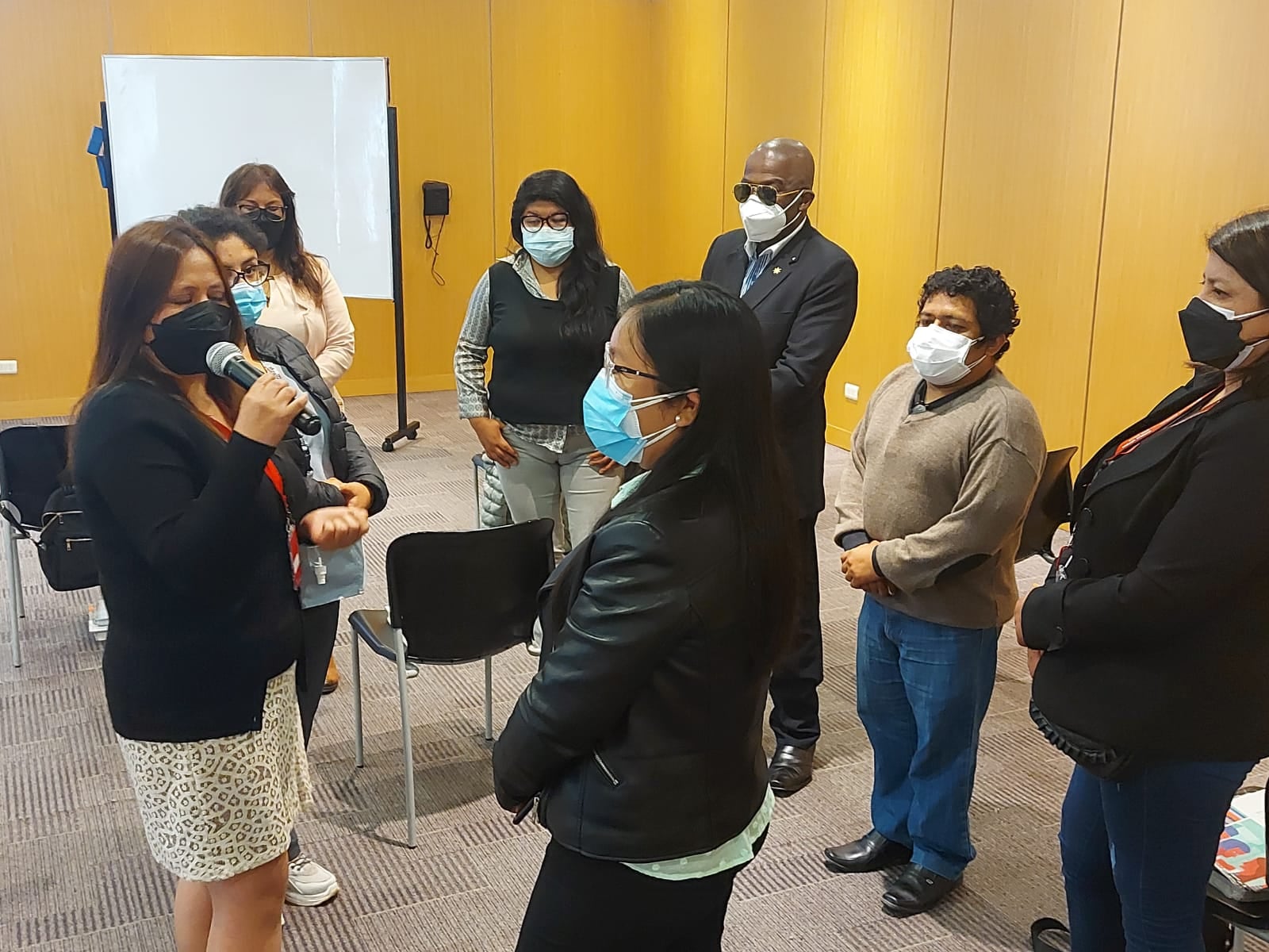 UN grupo de representes de la OMAPED de Lima y Callao son participes de un taller vivencial y dan aportes en el “I Taller herramientas para la inclusión de personas con discapacidad”.
