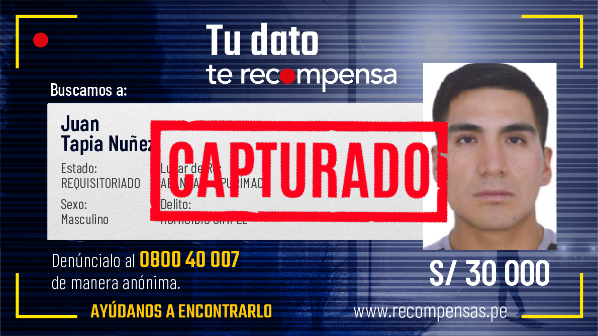 #TuDatoTeRecompensa: Capturan a expolicía buscado por homicidio