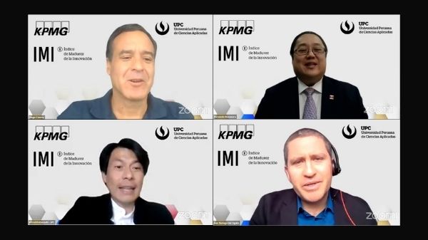 Imagen de los participantes en el evento en línea