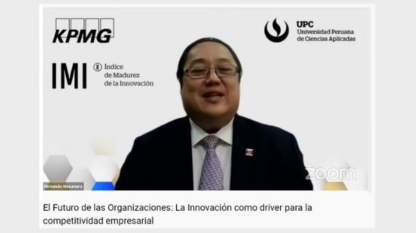 Imagen de la exposición del jefe de PERÚ COMPRAS