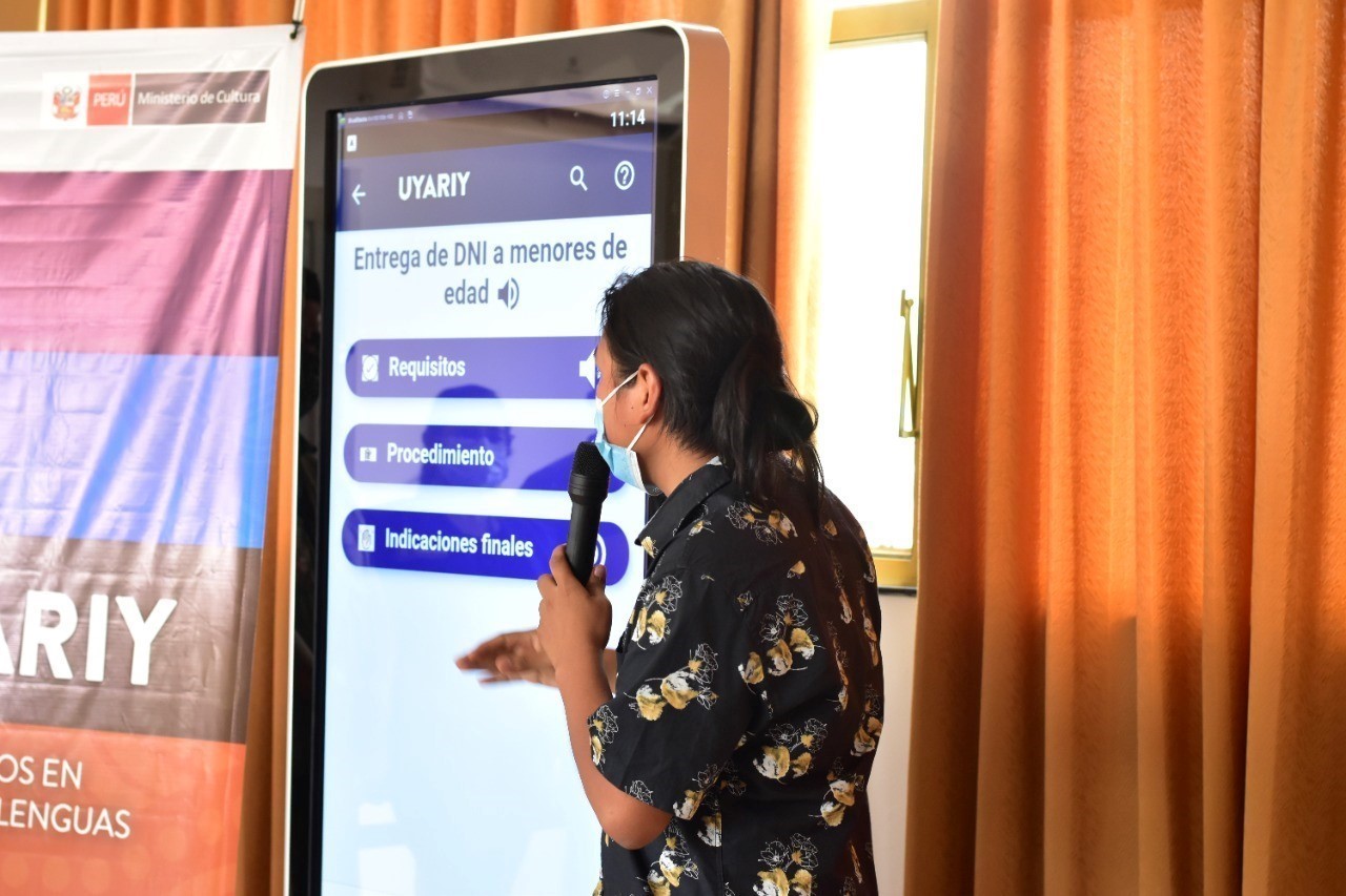 Uyariy: Ministerio de Cultura lanza aplicativo que sirve de puente de comunicación para hablantes de lenguas indígenas en el RENIEC   