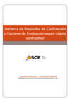 Vista preliminar de documento Tableros de Requisitos de Calificación y Factores de Evaluación según objeto contractual