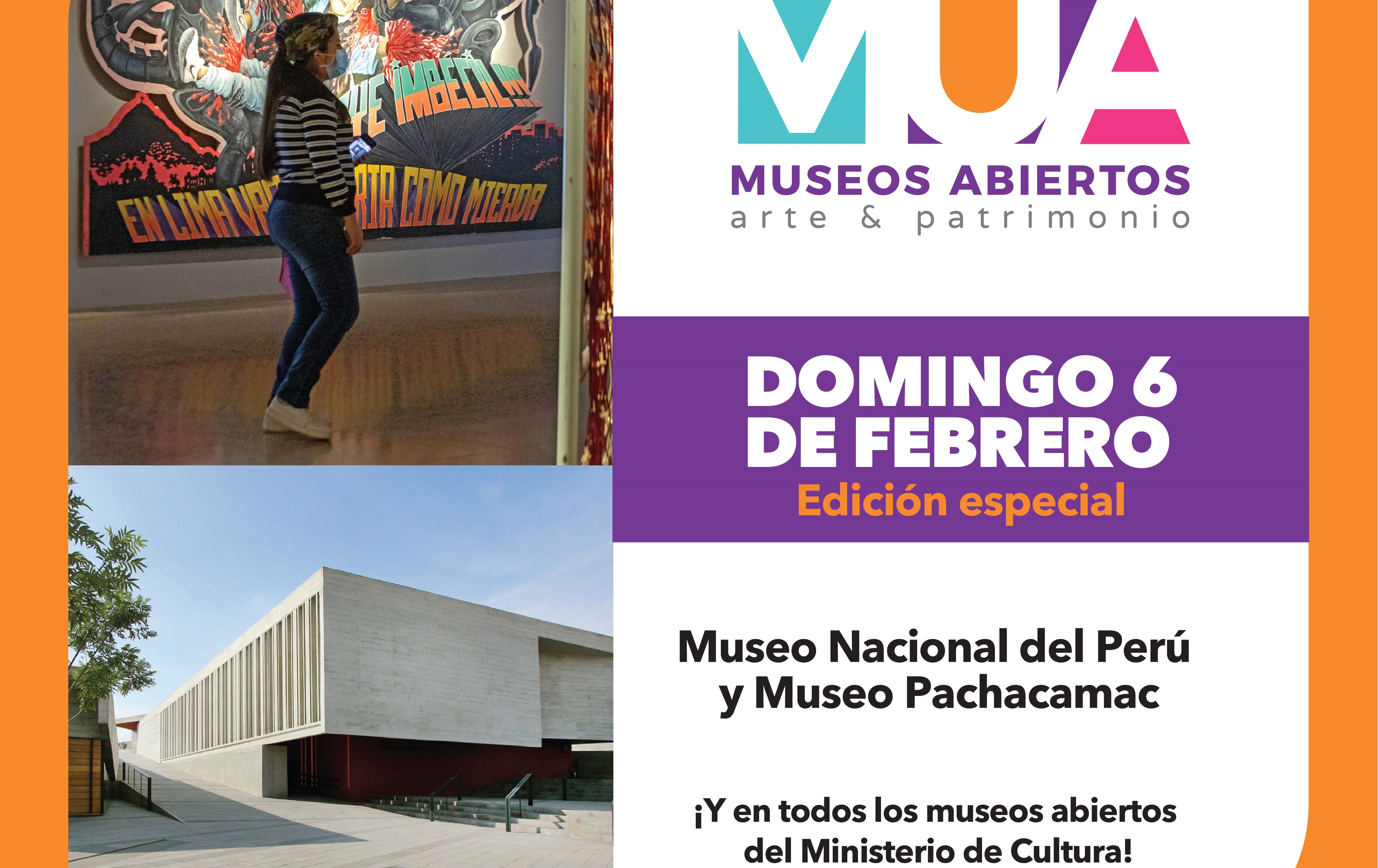 Ministerio de Cultura invita a la edición especial de Museos Abiertos - MUA en el Museo Pachacamac y Museo Nacional del Perú - MUNA