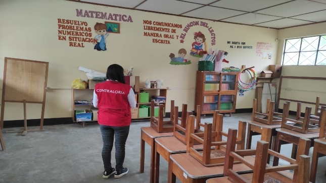 Contraloría verifica condiciones de bioseguridad en instituciones educativas públicas de Pasco previo al retorno de clases