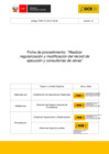 Vista preliminar de documento Ficha de Procedimiento - Realizar regularización y modificación del récord de ejecución y consultorías de obras