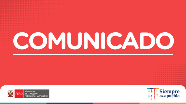 Comunicado oficial MIMP