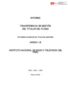 Vista preliminar de documento Informes del Titular del Pliego Instituto Nacional de Radio y Televisión del Perú (Transferencia de Gestión y Rendición de Cuentas)