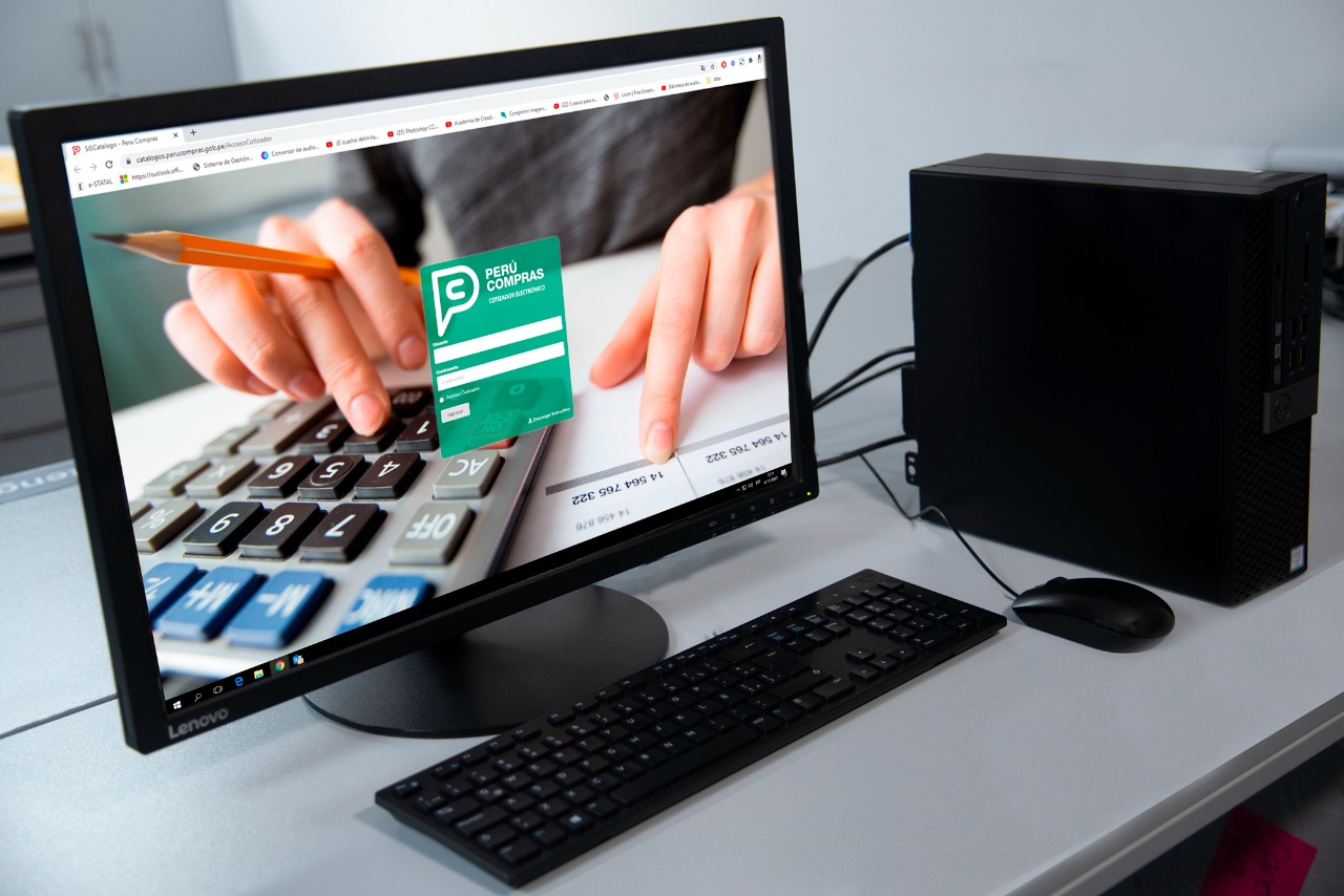 Foto de la pantalla de una computadora en la que se aprecia el acceso a los catálogos electrónicos