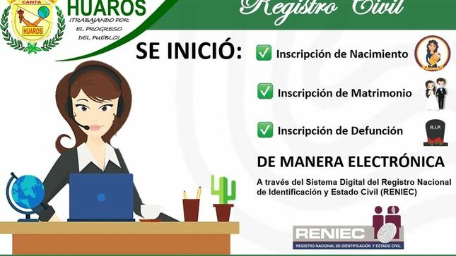 Imagen comunicado de inició inscripción de nacimientos, matrimonios y defunciones de manera electrónica 