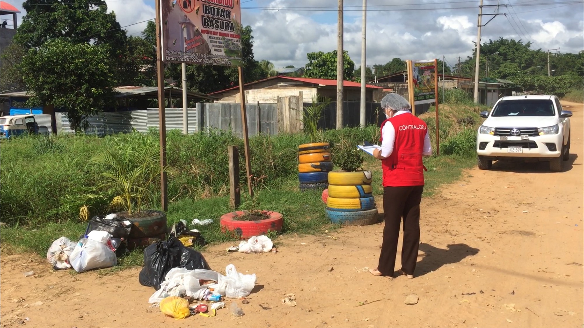 Inspección en punto crítico de residuos sólidos en el distrito de Tambopata.