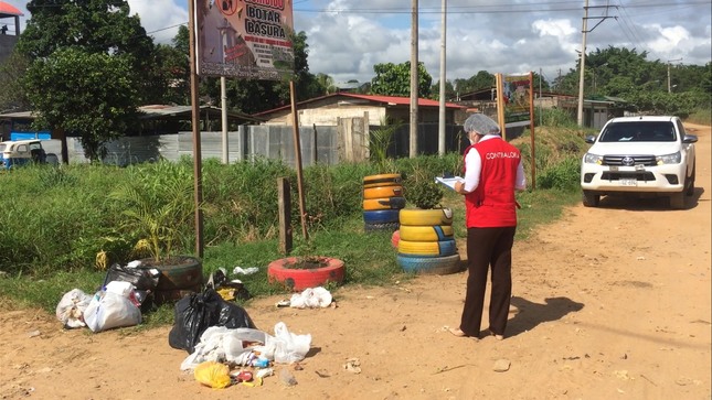 Inspección en punto crítico de residuos sólidos en el distrito de Tambopata.