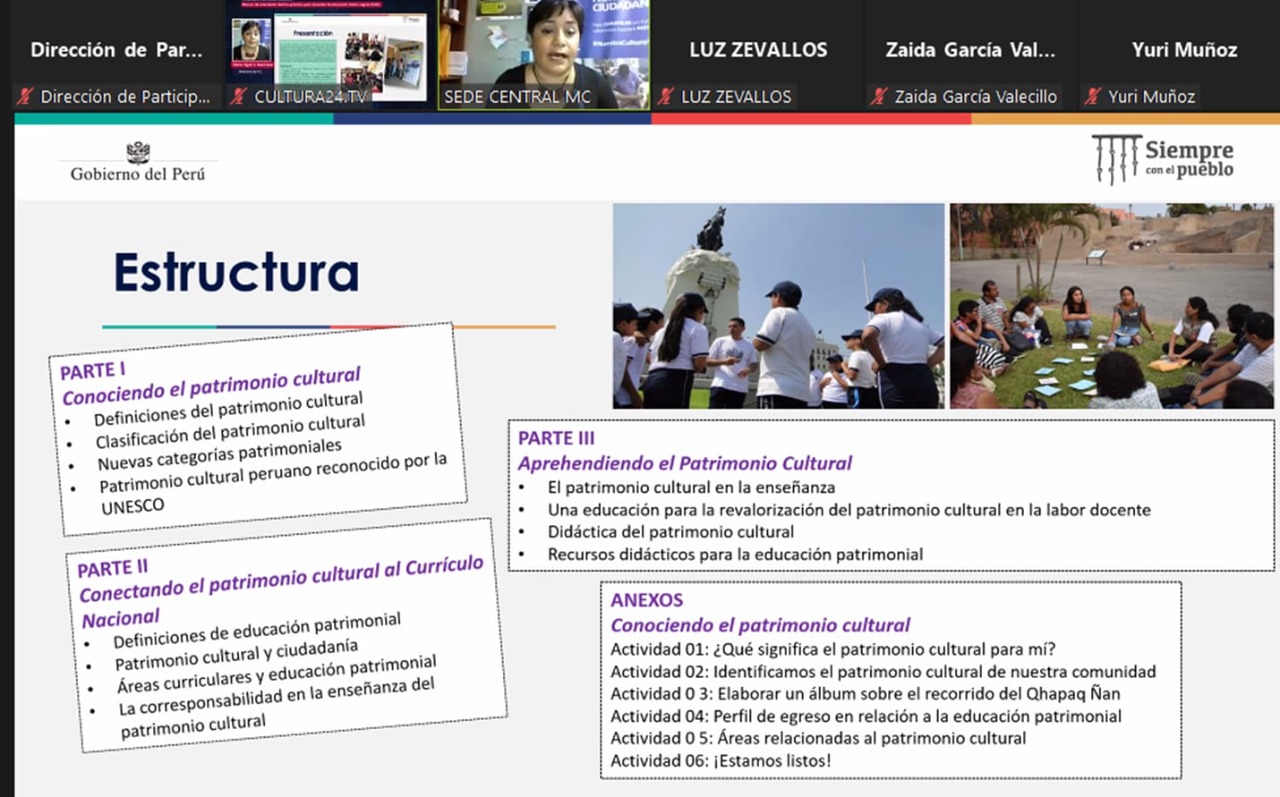 Ministerio de Cultura presentó Manual para docentes “El Patrimonio Cultural en la Escuela”
