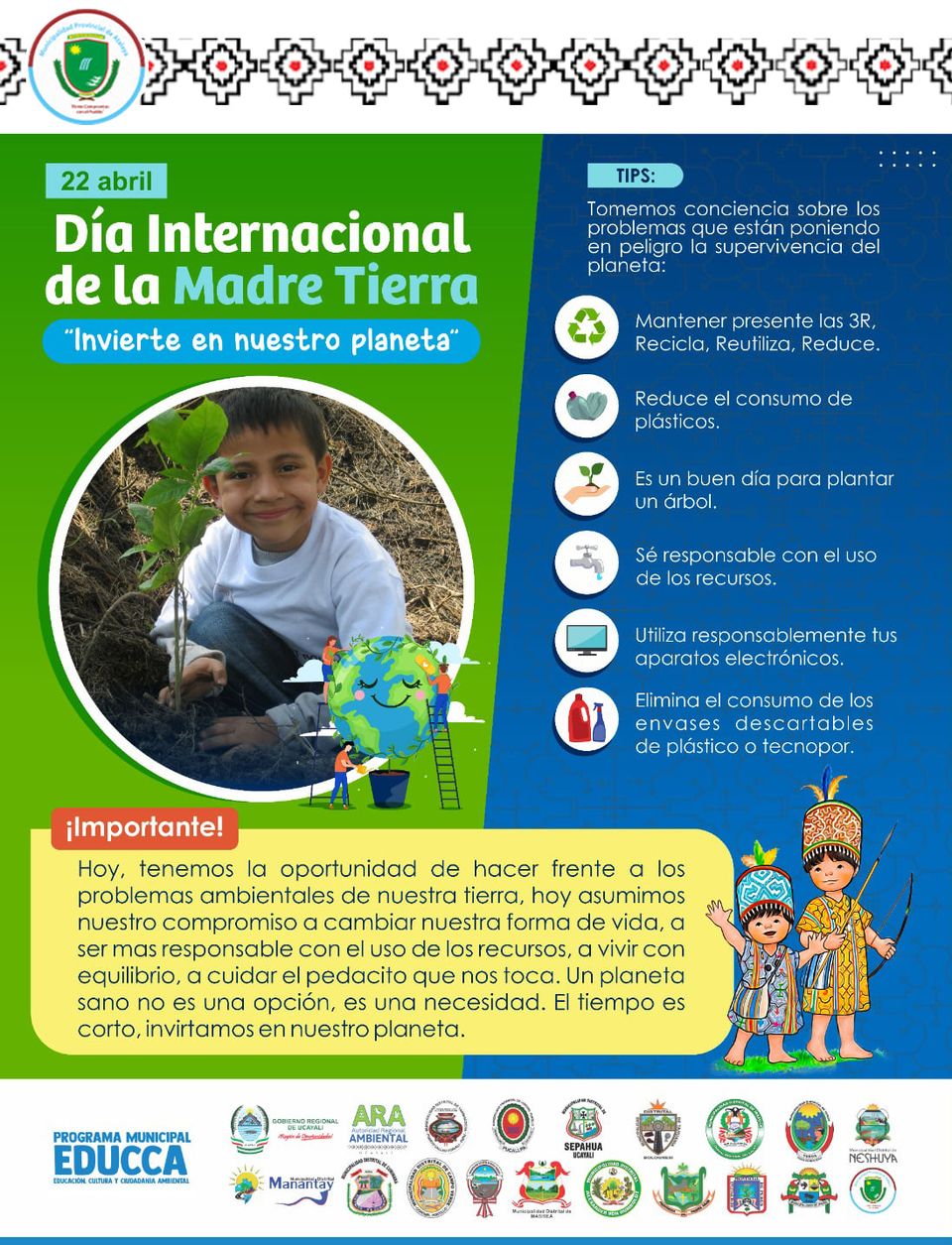 En Atalaya seguimos promoviendo una cultura de conciencia ambiental para lograr la armonía, cuidado y conservación de la biodiversidad, sabemos que es una difícil tarea que lleva un proceso gradual, pero con planificación y perseverancia lo estamos lograremos.