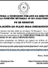 Vista preliminar de documento FE DE ERRATAS - CONVOCATORIA PUNO