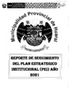 Vista preliminar de documento Reporte de Seguimiento del Plan Estratégico Institucional (PEI) año 2021.