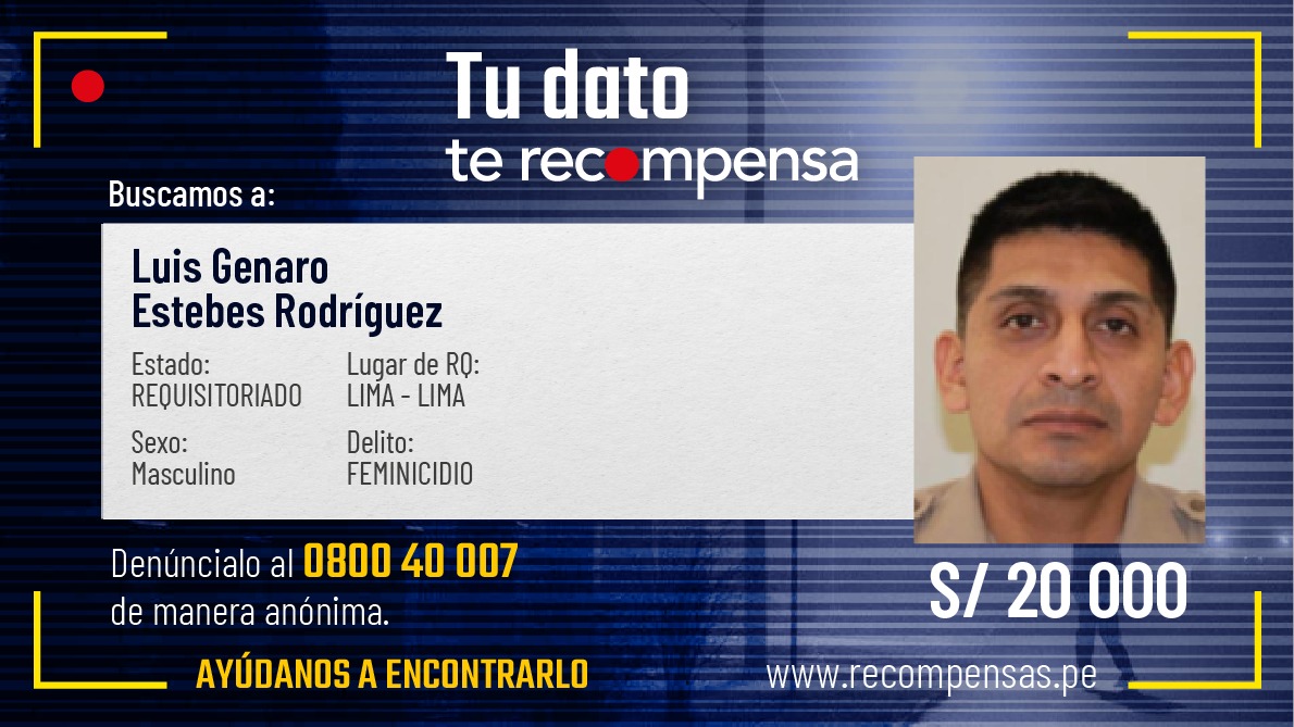 Mininter ofrece S/ 20 000 por información que facilite captura de asesino del cilindro