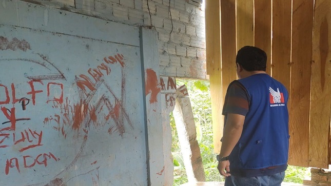 pared colapsada en aula