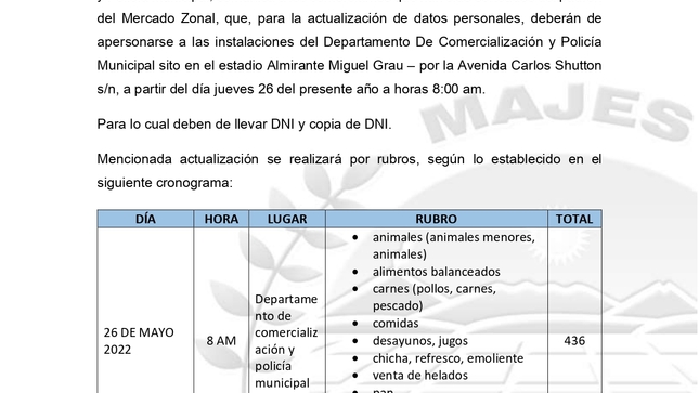 Archivo PDF Comunicado N° 057-2022/UIIYRP/MDM