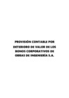 Vista preliminar de documento Provisión por Deterioro de Valor de Bonos Corporativos de Obras de Ingeniería S.A.