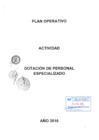 Vista preliminar de documento Plan Operativo Anual 2016 de la Actividad "Dotación de Personal Especializado"