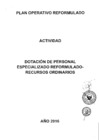 Vista preliminar de documento Plan Operativo Anual Reformulado 2016 de la Actividad "Dotación de Personal Especializado"