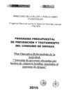 Vista preliminar de documento Plan Operativo Anual Reformulado 2015 de la Actividad "Atención de Personas Afectadas por Hechos de Violencia Familiar Asociadas al Consumo de Drogas"