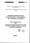 Vista preliminar de documento Plan Operativo Anual 2017 de la Actividad "Atención de Personas Afectadas por Hechos de Violencia Familiar Asociadas al Consumo de Alcohol y otras Drogas"