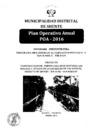 Vista preliminar de documento Plan Operativo Anual 2016 del Proyecto "Construcción del Puente Colgante Peatonal Los Rosales y Accesos en la Localidad de Los Rosales, Distrito de Shunté, Tocache, San Martín "