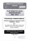 Vista preliminar de documento Actualizacion Plan Operativo Anual 2019 del Proyecto: Mejoramiento del camino vecinal tramo sector Naranjal - Rio Huallaga, Distrito de Polvora - Tocache - San Martin