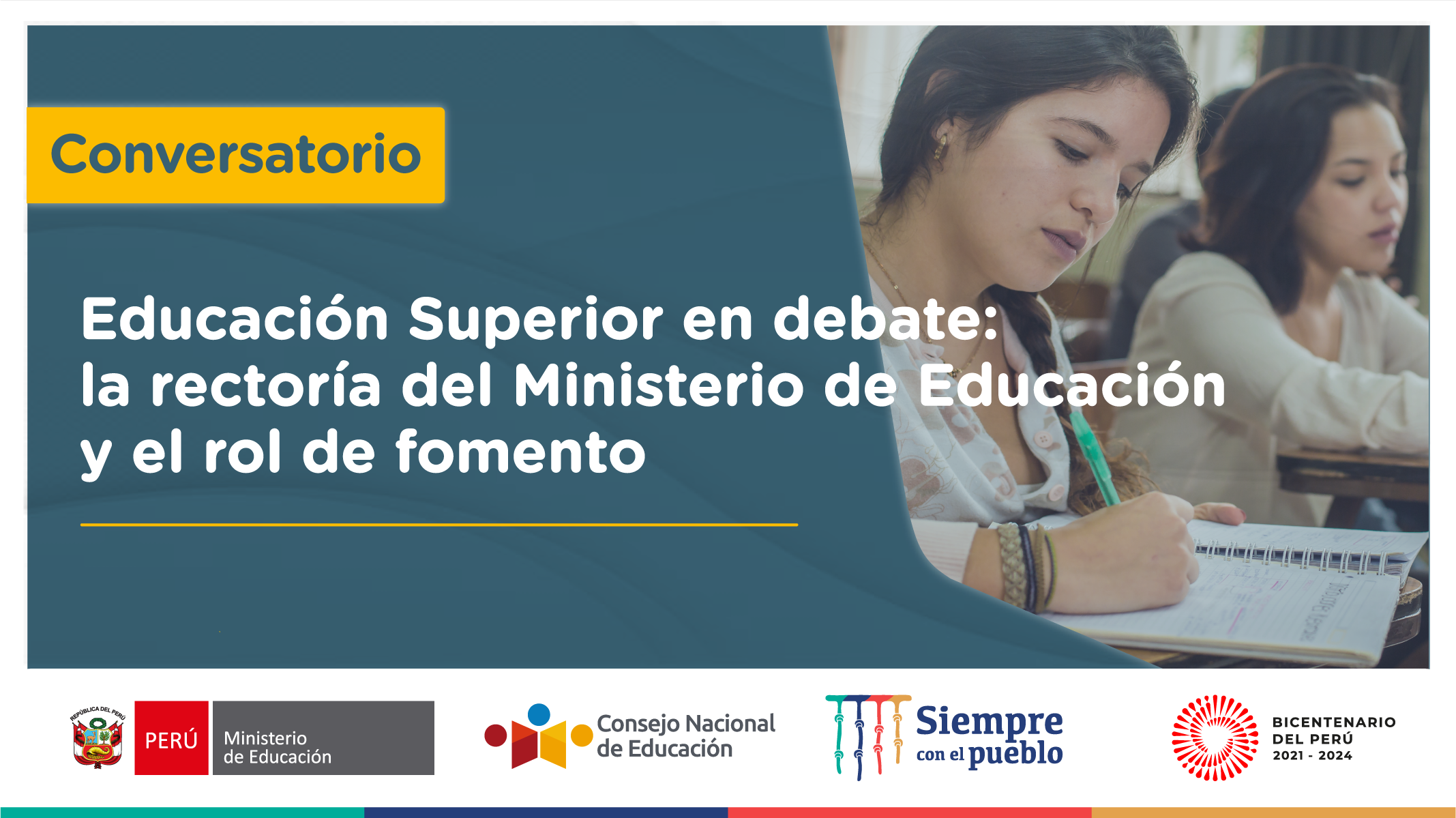 El próximo miércoles 22 de junio se realizará el conversatorio “Educación superior en debate: la rectoría del Ministerio de Educación y el rol de fomento”, que tendrá lugar en la plataforma de Facebook del Consejo Nacional de Educación (CNE) de 4 a 5 de la tarde.
 