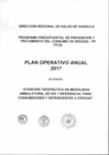 Vista preliminar de documento Plan Operativo Anual 2017 de la Actividad "Atención Terapéutica en Modalidad Ambulatoria, de Día y Residencial para Consumidores y Dependientes a Drogas "