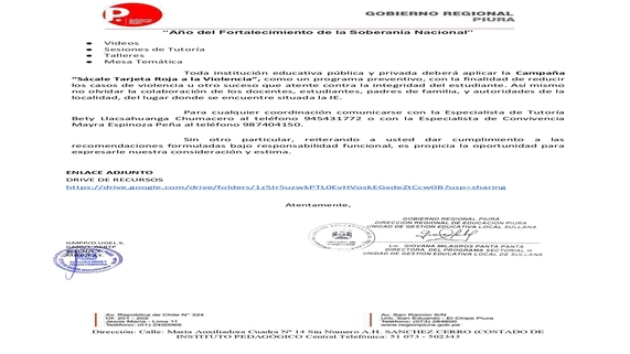 OFICIO MULTIPLE N.º 080- 2022- GOB. REG. PIURA- DREP-UGEL-S-AEBTP. ESP.
