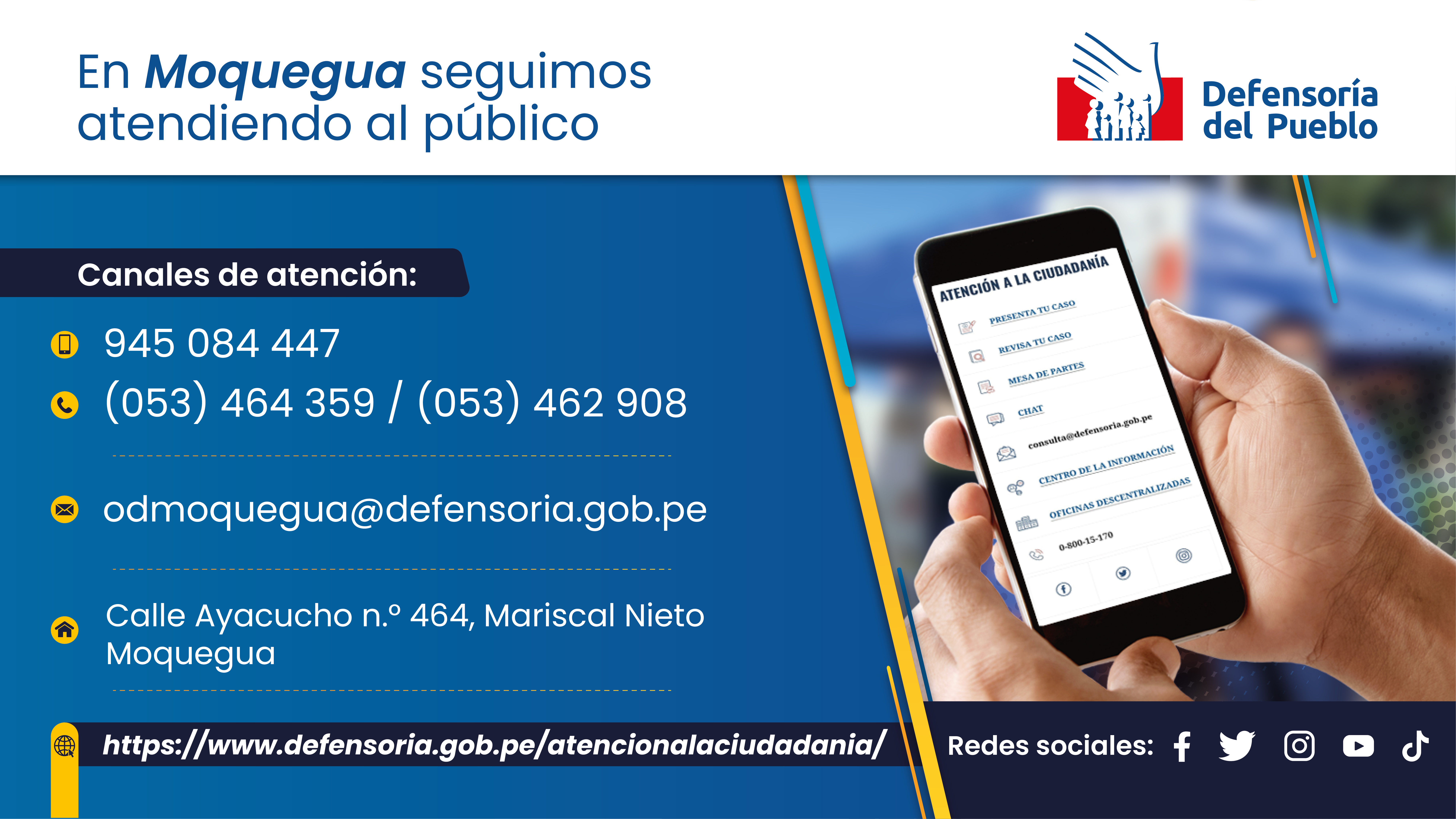 Datos de la oficina defensorial de Moquegua