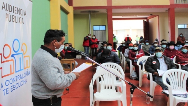 Este jueves Contraloría realiza audiencia pública en Tarata