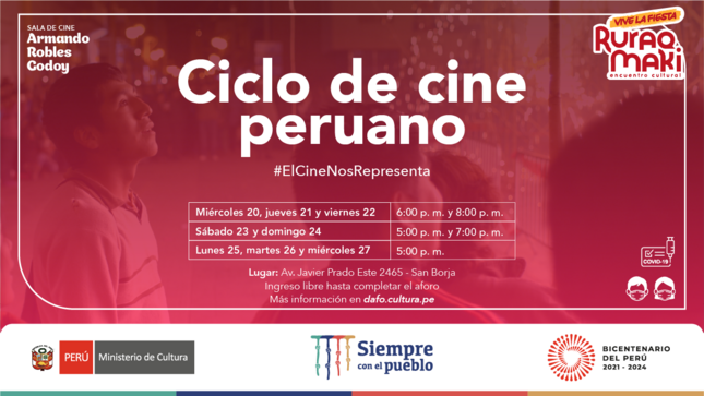 El Ministerio de Cultura festeja el mes patrio con la proyección de más de 20 películas peruanas de acceso gratuito