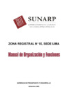 Vista preliminar de documento Manual de Organización y Funciones - Sunarp Zona Registral N° IX Sede Lima