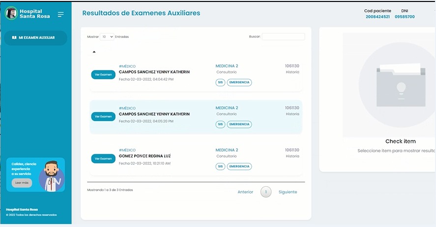 Hospital Santa Rosa implementa enlace en página web para que usuarios accedan a resultados de análisis de laboratorio