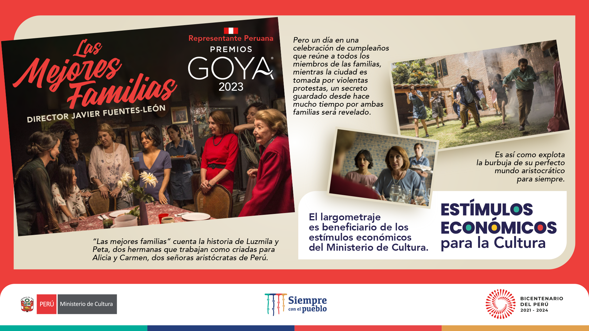 La película “Las mejores familias” representará al Perú en los Premios Goya 2023
