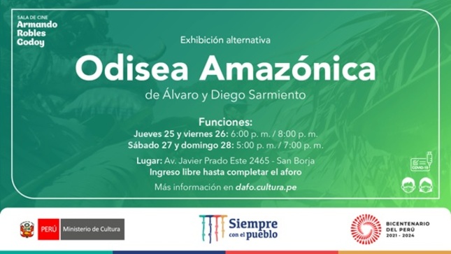 El documental “Odisea Amazónica” llega a la sala Armando Robles Godoy del Ministerio de Cultura