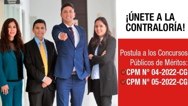 Contraloría lanza dos nuevos concursos públicos de méritos con plazas para laborar en Lima y en regiones