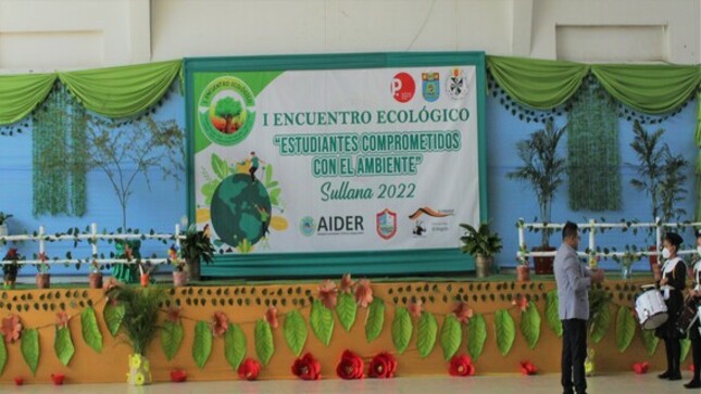 Panel con el nombre del I Encuentro Ecológico