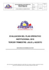 Vista preliminar de documento Evaluación del Plan Operativo Institucional al 31 de Agosto- 2019